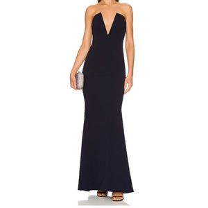 Katie May navy crush gown size S revolve - like new